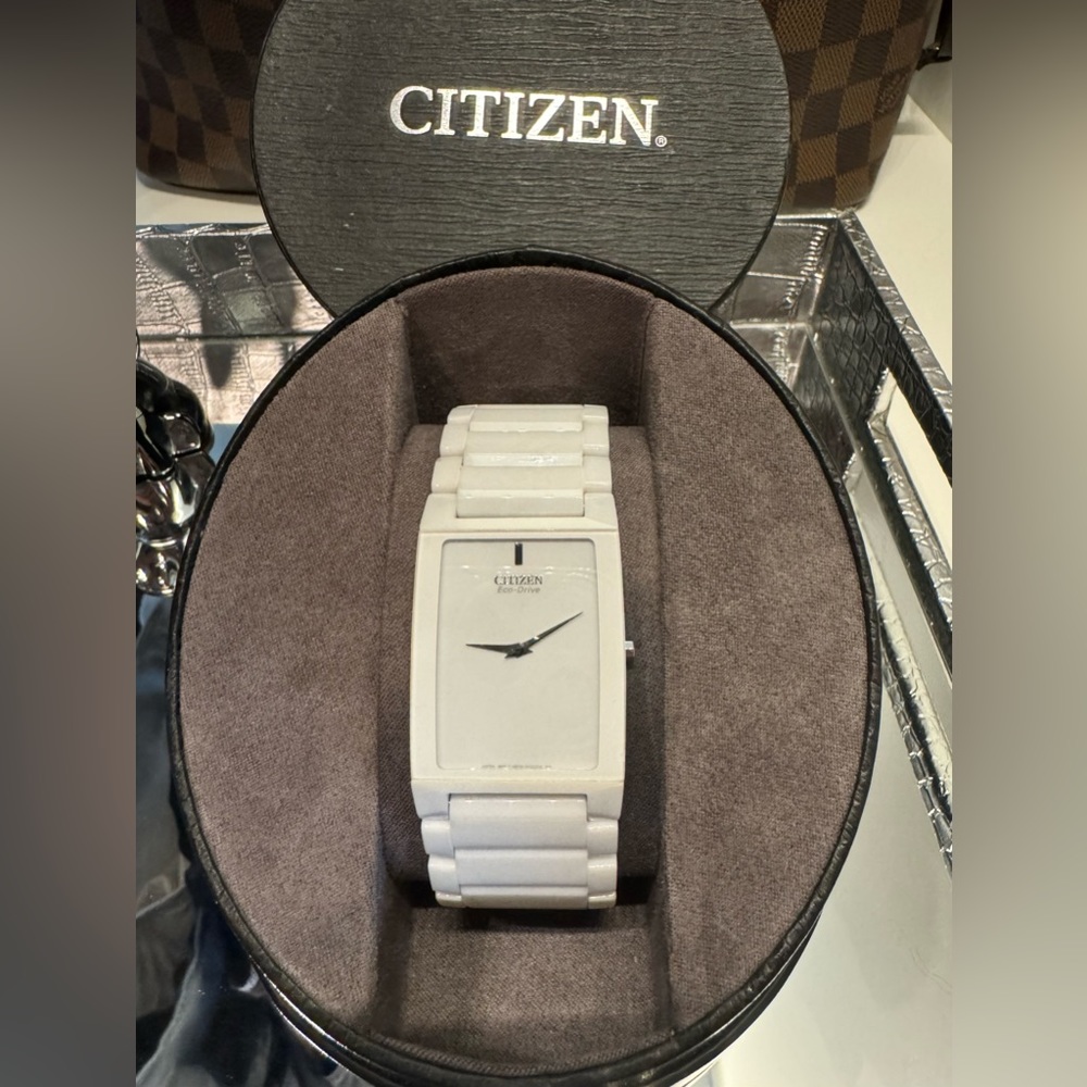 Citizen Stilleto Eco Drive Watch White Ceramic